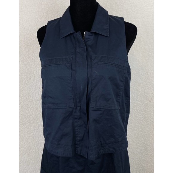 THEORY • Navy Blue Gemine Sleeveless Tiered A-Line Mini Dress - Picture 8 of 16